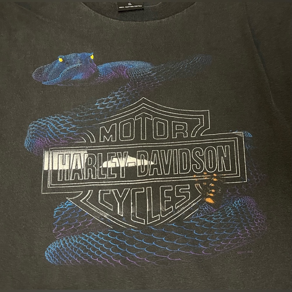 Vintage Harley Davidson Shirt Mens Extra Large XL Black Cutoff Tank Top ILLINOIS